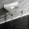 Fauceture 30" x 22" Carrara Marble Vanity Top with Clear Acrylic Console Legs, Carrara Marble/Polished Nickel KVPB3030MA6 - alternate 3